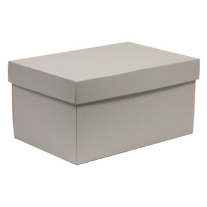 Darčeková krabica s vekom 300x200x150/40 mm, sivá