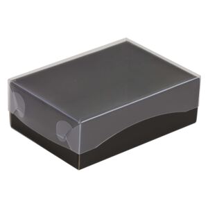 Darčeková krabička s priehľadným vekom 150x100x50/35 mm, čierna