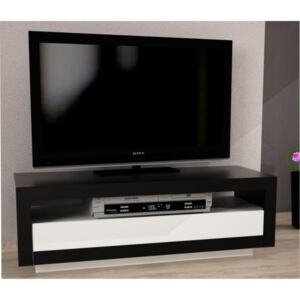 TV stolík s vyklápacou zásuvkou AGNES Tempo Kondela Čierna / biela