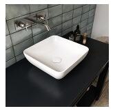 VILAN KLEO Quadro keramické umývadlo na dosku - miska 38x38x12,5 biela, KLEO QUADRO