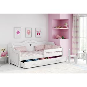 Dětská postel VIKTORIE + rošt + matrace ZDARMA, 160x80, bílá