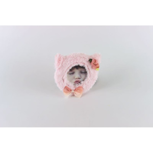 Ružový plyšový detský fotorámik v dizajne mačičky