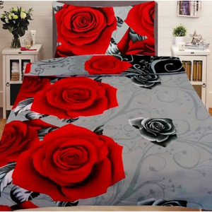 HoD Obliečky Ruže červené Dvojstranné Bavlna Hladká 70×90 140x200 cm
