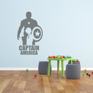 GLIX Avengers Captain America - samolepka na stenu Šedá 90x50 cm