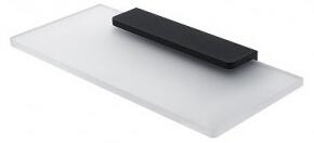 NIMCO MAYA polička matné sklo 20 x 11 cm bez ohrádky, čierny držiak MAC 29091B20-90