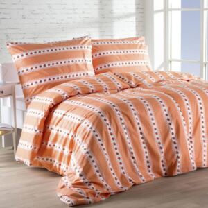Bavlnená posteľná súprava Barunka oranžová predĺžená dĺžka