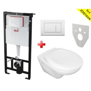 Alcaplast WC SET 5v1 + Jika WC: Sadromodul + WC misa + WC sedátko + tlačítko + izol. doska