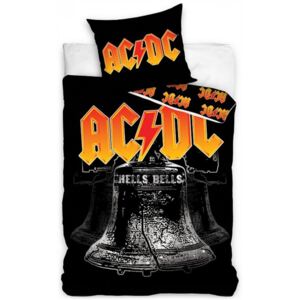 Carbotex · Bavlnené posteľné obliečky AC/DC - Hells bells - Back in Black - 100% bavlna - 70 x 80 cm + 140 x 200 cm