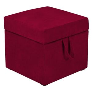 Červená taburetka s úložným priestorom KICOTI Cube