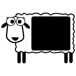 Čierna nástenná popisovacia samolepka Chalk Sheep