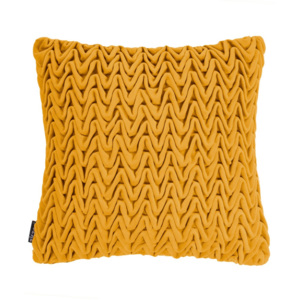 Žltý vankúš ZicZac Waves, 45 × 45 cm
