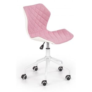 Halmar MATRIX 3 detská otočná stolička svetlo ružová/biela
