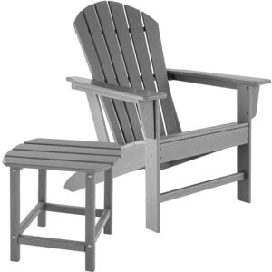 Tectake 404173 záhradná stolička janis s odkladacím stolíkom - šedá