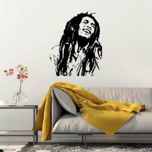 GLIX Bob Marley - nálepka na stenu Čierna 55 x 65 cm