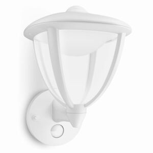 LED vonkajšie nástenné svietidlo s pohybovým čidlom Philips ROBIN 15479/31/16 - biela