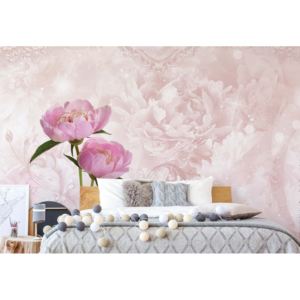 Fototapeta - Soft Flowers Pink Modern Floral Vliesová tapeta - 250x104 cm