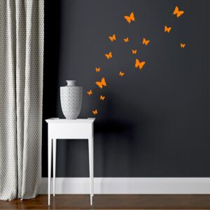GLIX Motýli - samolepka na zeď Oranžová 95 x 10 cm