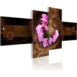 Obraz na plátne - Orchidea a dřevo 200x90