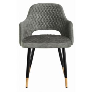 IIG - Elegantná stolička PARIS šedo-zelená zamat