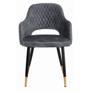 IIG - Elegantná stolička PARIS tmavo šedá zamat