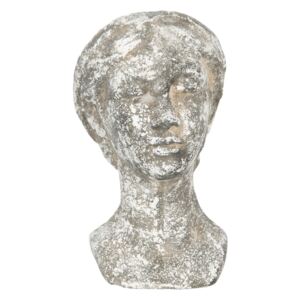 Cementový vintage kvetináč hlava ženy Marionette - 15 * 12 * 22 cm