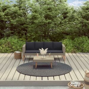 2-dielna záhradná sedacia súprava+podložky, polyratan, béžová
