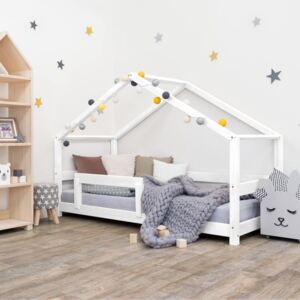 Benlemi Detská posteľ domček Lucky 120x180 cm s bočnicou Farba: Biela
