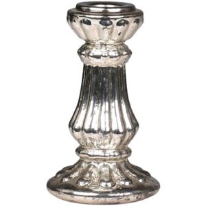 Svietnik na vysokú sviečku Antique Silver