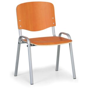 B2B Partner Drevená stolička ISO, čerešňa, konštrukcia sivá, nosnosť 120 kg + Záruka 7 rokov