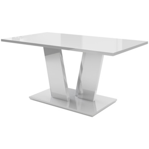 Stôl SONG, 160x76x90 cm, biely lesk