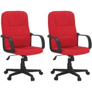 2 kusy, kancelárske kreslo, červená, TC3-7741 NEW