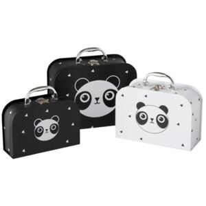 Kufrík PANDA čierno biely 3ks set úložný box PANDA CRUSH