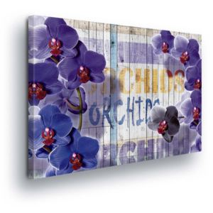 Obraz na plátne - Vintage Decoration with Purple Flowers 100x75 cm