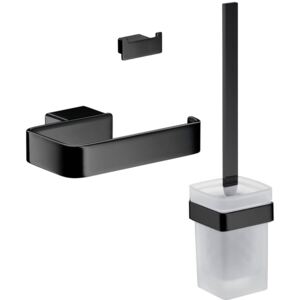 LOFT Emco Loft- set dplnkov- WC kefa, držiak papiera bez krytu a dvojháčik čierna matná, 059813300