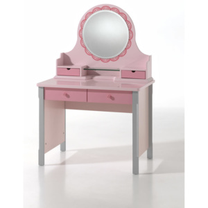 Ružový toaletný stolík Cindy - Zrkadlo nad písací stôl 95x70x20,6 cm