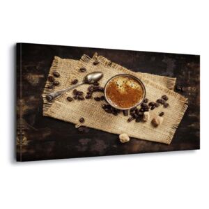 Obraz na plátne - Hot Coffee 4 x 30x80 cm