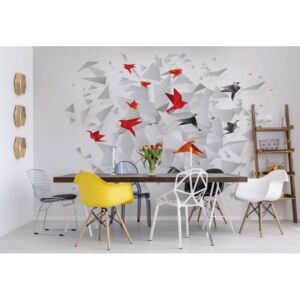 Fototapeta - Modern 3D Design Polygon Birds Papírová tapeta - 368x254 cm