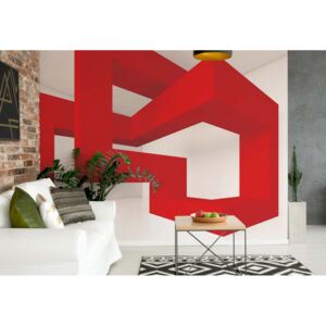 GLIX Fototapeta - 3D Red Structure Modern Design Vliesová tapeta - 208x146 cm
