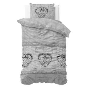 Bavlnené posteľné obliečky Sleeptime Hearts Vintage, 140 × 220 cm