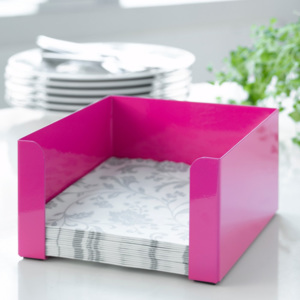 Ružový box na obrúsky Steel Function, 17,5 × 17,5 cm