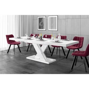 Luxusný rozkladací jedálenský stôl XENON LUX LESK biely DOPRAVA ZADARMO