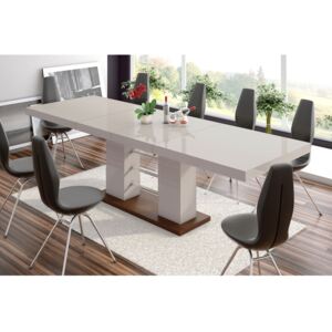 Luxusný rozkladací jedálenský stôl LINOSA 2 capucino vysoký lesk DOPRAVA ZADARMO