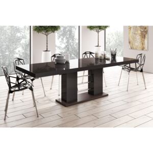Luxusný rozkladací jedálenský stôl LINOSA 2- hnedá vysoký lesk DOPRAVA ZADARMO