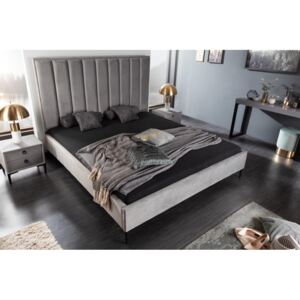 IIG - Elegantná posteľ COSMOPOLITE 180 x 200 cm striebornošedý zamat