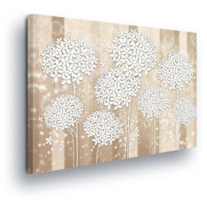 GLIX Obraz na plátne - White-leafed Flowers on Creamy Background 80x60 cm