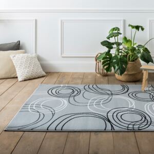 Kuchynský koberec s potlačou kruhov sivá 60x110cm