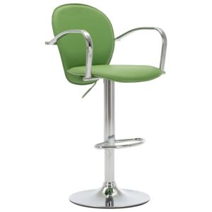 Barová stolička s opierkami, zelená, umelá koža