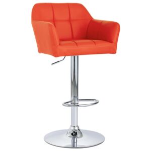 Barová stolička s opierkami, oranžová, umelá koža