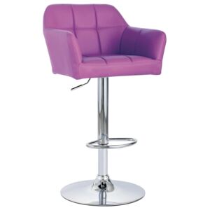 Barová stolička s opierkami rúk fialová umelá koža