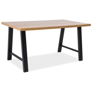 Stôl Abramo dýha dub/čierna 150x90